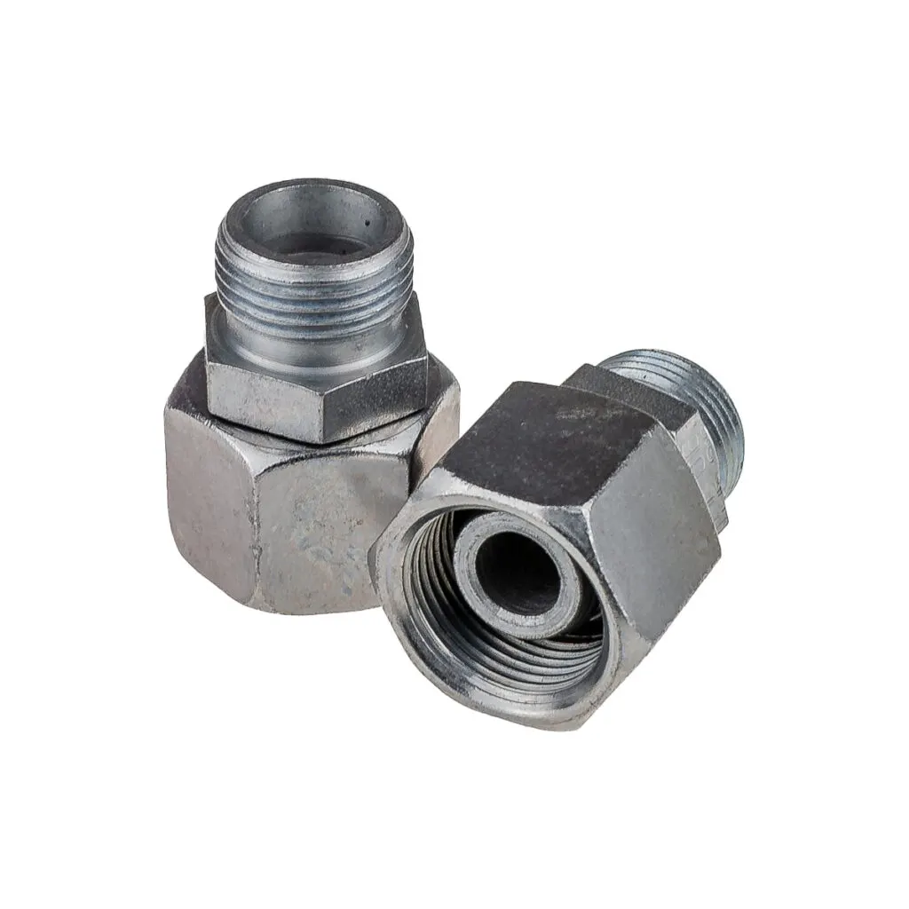 Złączka hydrauliczna prosta gwint wewnętrzny/zewnętrzny M22x2 rura 14 mm S/M20x2 rura 12 mm S